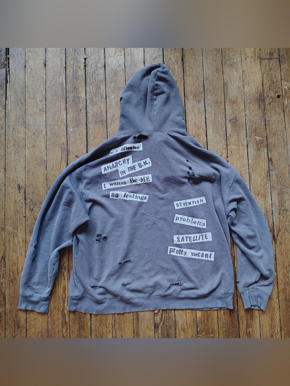 Sex Pistols Distressed Patched Graphic Hoodie Oversized Large/XL Baggy Punk - Picture 5 of 9